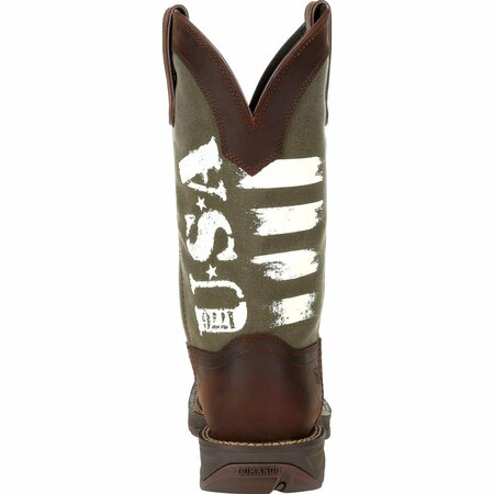 Durango Rebel by Army Green USA Print Western Boot, BROWN/ARMY GREEN, W, Size 8.5 DDB0313
